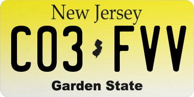 NJ license plate C03FVV