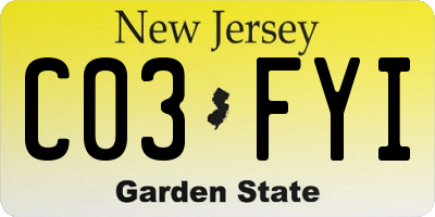 NJ license plate C03FYI