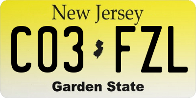 NJ license plate C03FZL