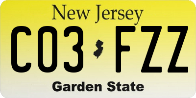 NJ license plate C03FZZ