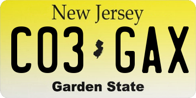NJ license plate C03GAX