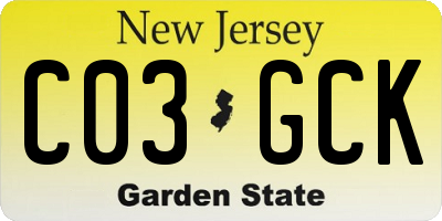 NJ license plate C03GCK