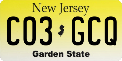 NJ license plate C03GCQ