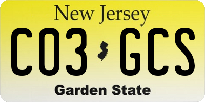 NJ license plate C03GCS