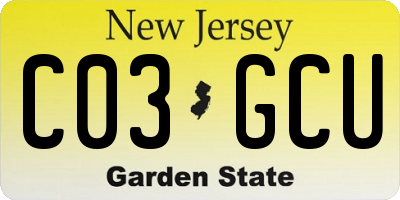 NJ license plate C03GCU