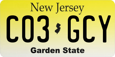 NJ license plate C03GCY