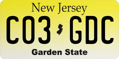 NJ license plate C03GDC
