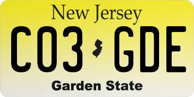 NJ license plate C03GDE