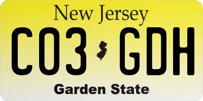 NJ license plate C03GDH