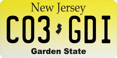 NJ license plate C03GDI