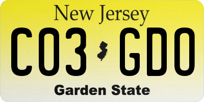 NJ license plate C03GDO