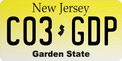 NJ license plate C03GDP