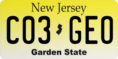NJ license plate C03GEO