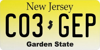 NJ license plate C03GEP