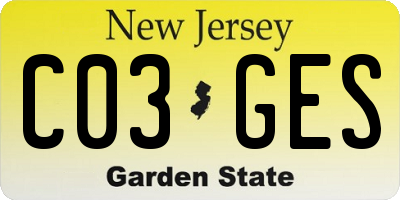 NJ license plate C03GES