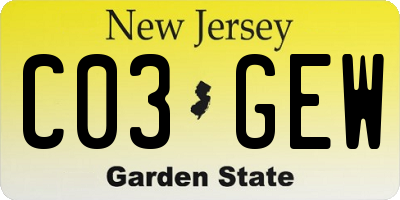NJ license plate C03GEW