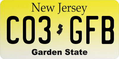 NJ license plate C03GFB