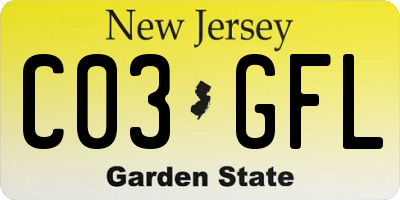 NJ license plate C03GFL