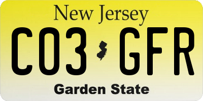 NJ license plate C03GFR