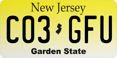 NJ license plate C03GFU