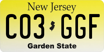 NJ license plate C03GGF