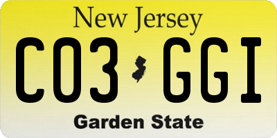 NJ license plate C03GGI