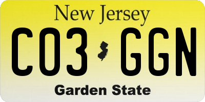 NJ license plate C03GGN
