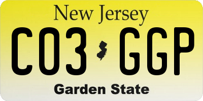 NJ license plate C03GGP