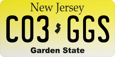 NJ license plate C03GGS