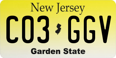 NJ license plate C03GGV