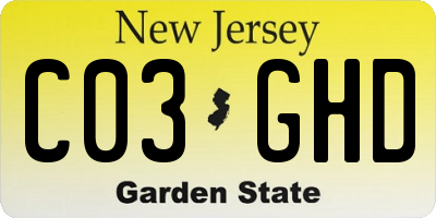 NJ license plate C03GHD