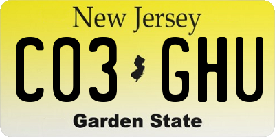 NJ license plate C03GHU