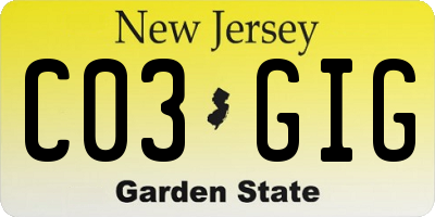 NJ license plate C03GIG