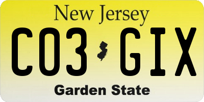 NJ license plate C03GIX