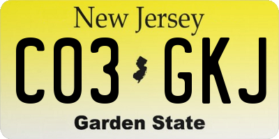 NJ license plate C03GKJ
