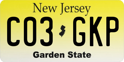 NJ license plate C03GKP