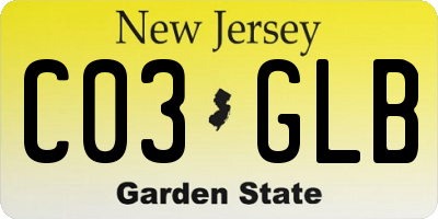 NJ license plate C03GLB
