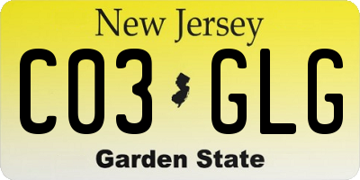 NJ license plate C03GLG