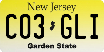 NJ license plate C03GLI