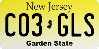 NJ license plate C03GLS