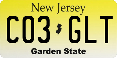 NJ license plate C03GLT