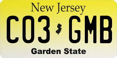 NJ license plate C03GMB
