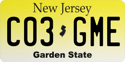 NJ license plate C03GME