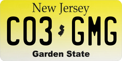 NJ license plate C03GMG
