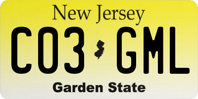NJ license plate C03GML