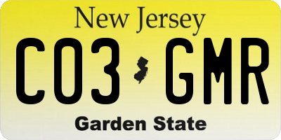 NJ license plate C03GMR