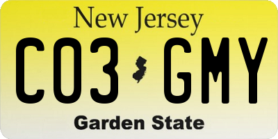 NJ license plate C03GMY