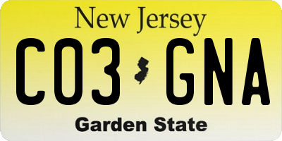 NJ license plate C03GNA