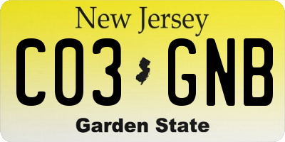 NJ license plate C03GNB