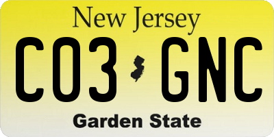 NJ license plate C03GNC